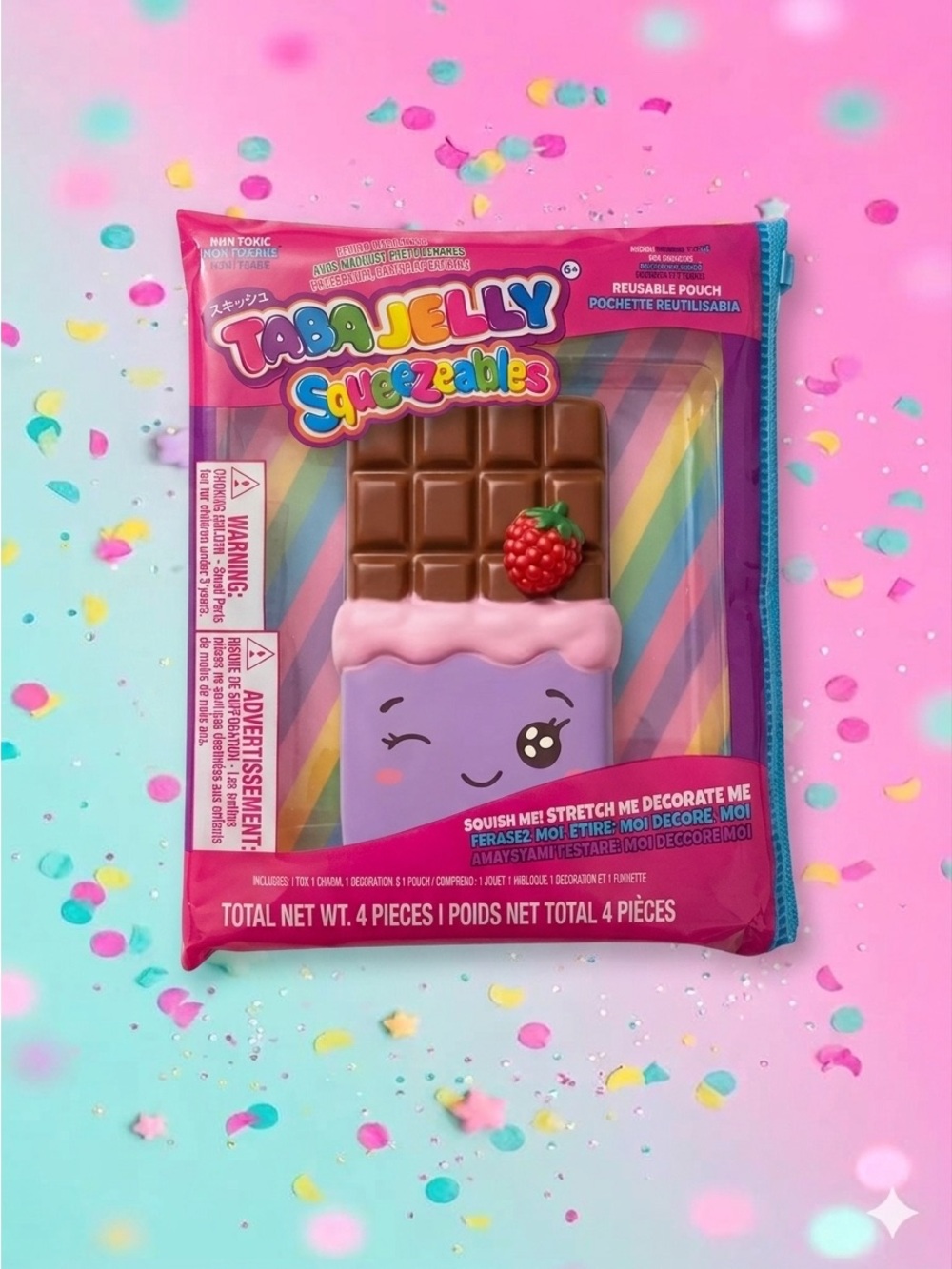 SqueezayCute Chocolate Strawberry Squishy - Pink & Purple